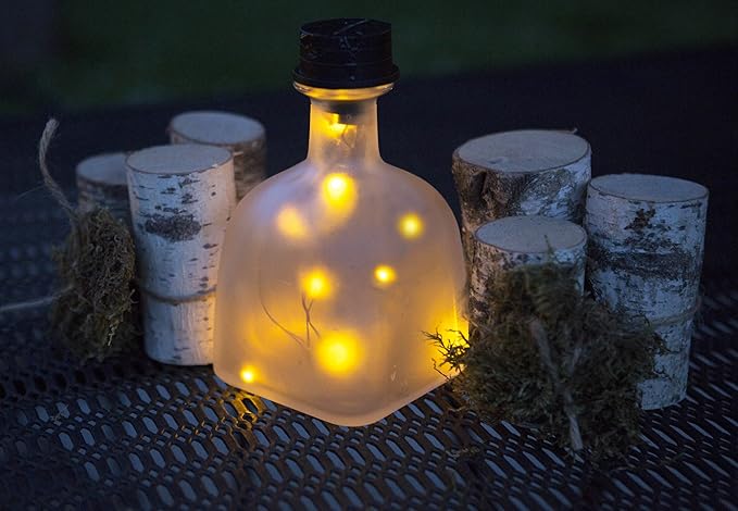 Echo Valley 4579PK4 Afterglow Bottle Lantern Kit Solar Light, 1" Diameter, Black, Copper