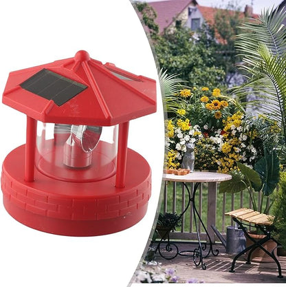 JurwheeR LED Solar Powered Lighthouse, 360 Degree Rotating Lamp IP65 Waterproof LED Solar Lighthouse Landscape Path Lights Garden Yard Outdoor Decor(Red), D21GY288OP822P78MRTZ18