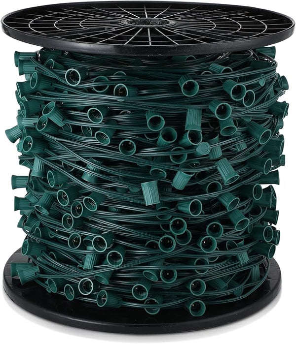1000 ft C9/e17 Ul Listed String Light Cord Wire Spool, Christmas C9 Light Wire Stringer Strand Set for Outdoor | Lumora