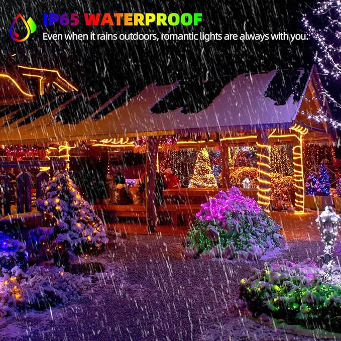 Chuya Christmas String Lights 500 Led Light Color Changing Warm White & Muticolor 11 Modes UL588 for Christmas Tree Lights Decoration Outdoor (Pack of 2)