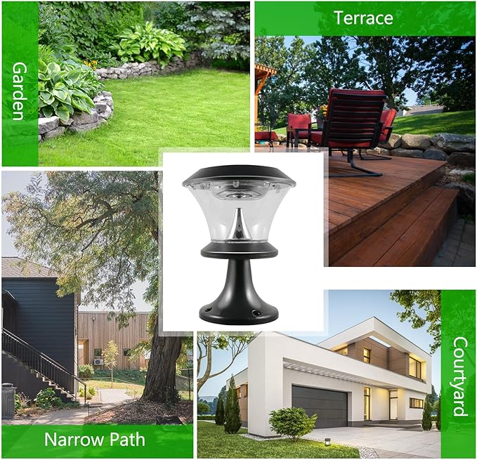 Solar LED Lawn Light Waterproof Outdoor Garden Pathway Light Round Solar-Powered Landscape Lamp for Yard and Patio