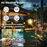 2 Pack Shepherd Hook Outdoor Waterproof Hanging Black Solar Lanterns Porch Lighting Decoration Outdoor Lanterns for | Lumora