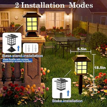 Anordsem Solar Garden Light Outdoor：2 Pack LED Waterproof Pathway Lighting - Uniquely Designed Modern Durable Decorative Lights for Lawns Walkways backyards - Gifts for Gardening Enthusiasts