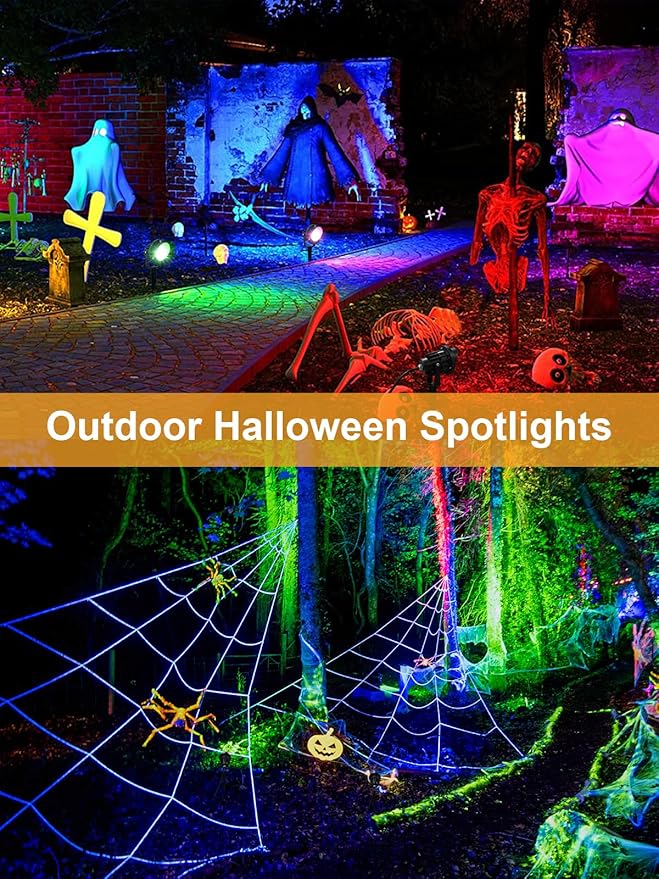ZUCKEO 15W Christmas Spotlights Outdoor Spot Lights RGB Color Changing Landscape Lights, 120V Waterproof LED | Lumora