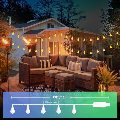 KNONEW USB Mini Fairy Lights, 43Ft 100 LED Globe String Lights, 8 Modes String Lights, Globe Lights for Indoor Outdoor Bedroom Living Room Wedding Party Garden Decor, Warm White
