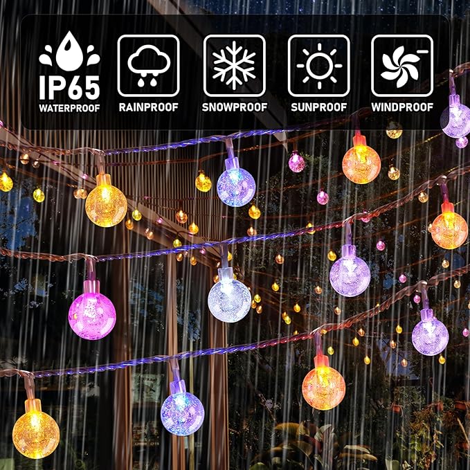 39FT Outdoor String Lights, 68 LED Patio Lights with Remote Control, Voice-Activated & Music Sync Mode, 16 Color-Changing Modes, Waterproof for Patio Garden Party Decor