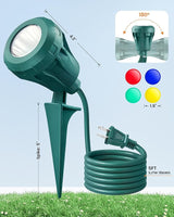 SURAIELEC Christmas Spotlight Outdoor, Create Stunning Holiday Decor with 4 Color Lenses (Red Green Blue Yellow) | Lumora