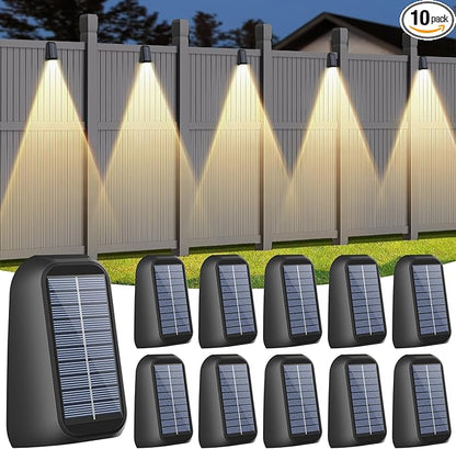 artcool 10 Pack Brighter Solar Fence Lights,Deck Light Solar Powered,Deck Solar Light Outdoor Waterproof,Dusk to Dawn Step Lights for Wall/Step/Patio/Garage/Yard
