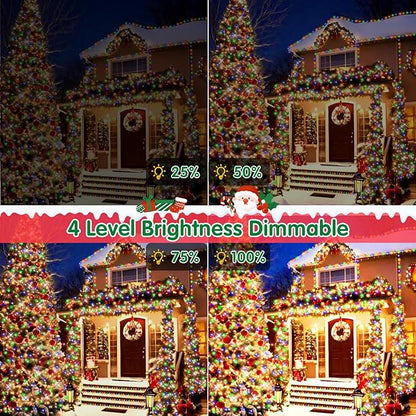 XURISEN 551FT 1400 LED Christmas Lights Outdoor Green Wire String Lights 8 Modes with Timer Memory Waterproof Fairy Light Plug in for Xmas Tree Wedding Yard Party Holiday Decorations(Multicolor)