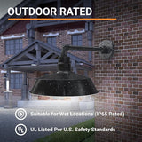 14in. Satin Black Outdoor Gooseneck Barn Light Fixture with 13in. Long Extension Arm - Wall Sconce Farmhouse | Lumora