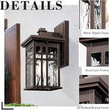 zeyu 12 Inch Patio Wall Light Fixture, 2 Pack Outdoor Modern Wall Lights, Die-Cast Aluminum, Oil Rubbed Bronze | Lumora