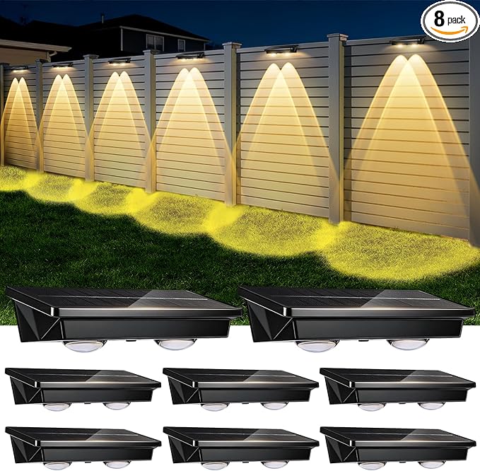 Solar Fence Lights Outdoor,8 Pack Waterproof LED Solar Powered Deck Light with Ultra Bright LED | Lumora