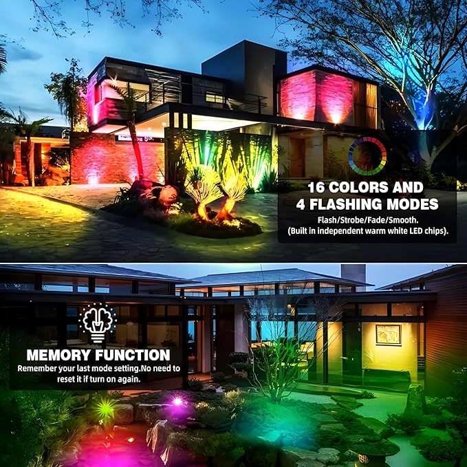 RGBW Warm White Low Voltage Landscape Lights 10W Color Adjustable LED Landscaping Lighting IP67 Waterproof Outdoor | Lumora
