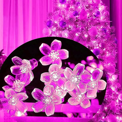 33ft 100 LED Connectable Fairy Pink Flower String Lights 8 Modes for Valentine's Day Wedding Party Christms Decor, Light Up Romantic Bedroom Window Tree Home Indoor Outdoor Hanging Decorations