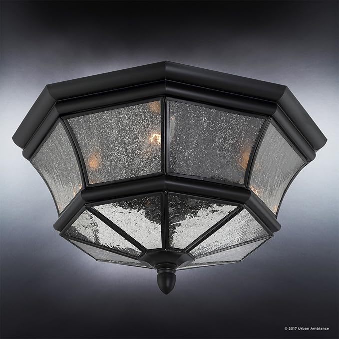 Urban Ambiance Luxury Colonial Outdoor Ceiling Light, Medium Size: 8" H x 15.25" W, with Tudor Style Elements | Lumora