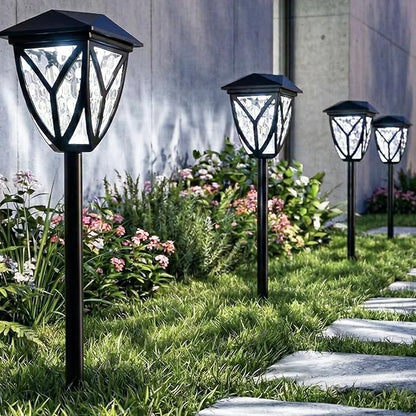 Ensenior Solar Lights Outdoor, 6500K LED Solar Garden Lights for Pathway Yard Patio Walkway Planter Walkway Landscape Lighting, IP65 Waterproof, Energy-Efficient Landscape Lighting, 8-Pack