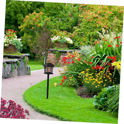 DOITOOL 2pcs Solar Powered Outdoor Garden Lights Ground Solar Pathway Lamps for Patio Deck Fence Lawn Decorations