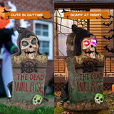 HUYIENO Solar Halloween Decoration Graveyard Tombstone Solar Garden Lights Resin Material for Halloween Party | Lumora