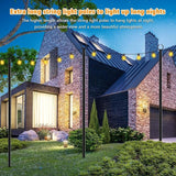 LETIANPAI 10Ft String Light Poles 4 Pack,Light Poles for Outside Lights,Outdoor with Fence Brackets Hanging | Lumora