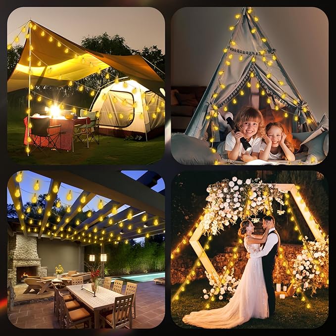 KNONEW USB Mini Fairy Lights, 43Ft 100 LED Globe String Lights, 8 Modes String Lights, Globe Lights for Indoor Outdoor Bedroom Living Room Wedding Party Garden Decor, Warm White