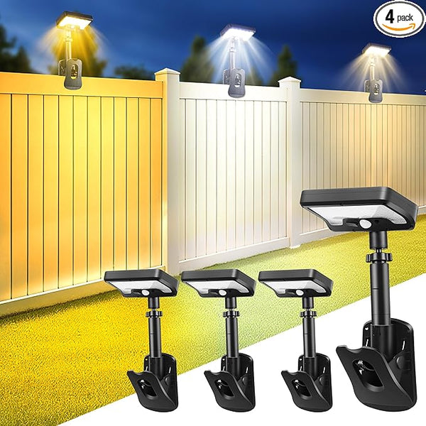 Clip On Solar Lights Outdoor, Motion Sensor Outdoor Lights, 92 LEDs 600LM Solar Fence Lights Outdoor | Lumora