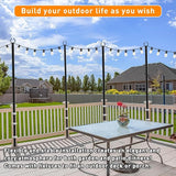 4 Pack 10 FT String Light Poles,Metal with Fork Lights Poles for Outdoor String Light, Rustproof Heavy Duty for | Lumora