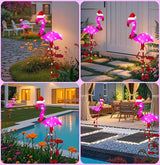Solar Garden Lights Flamingo Decorations Outdoor Waterproof,2 Packs Solar Flamingo Light Garden Decor,Pink Flamingo | Lumora