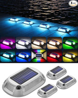 4Pack Aluminum Alloy Solar Driveway Lights, IP68 Solar Deck Light Marine Dock Lights Outdoor Waterproof | Lumora