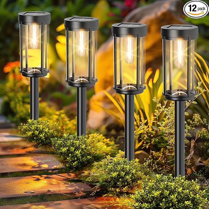 12 Pack Solar Lights Outdoor Waterproof for Garden Walkway Pathway Lawn Yard Decorative Modern Landscape Lighting. | Lumora