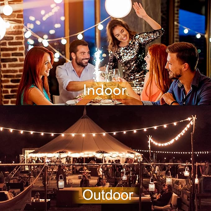 100Ft G40 Outdoor String Lights Patio Lights with 100 Edison Globe Bulbs, Connectable Outdoor String Lights | Lumora