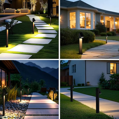 Solar Pathway Lights, Dimmable Metal Solar Landscape Path Lights IP65, 3000K Solars Walkway Light for Outside, Garden Yard Patio Path Lawn Decor, 2pcs