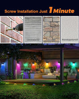 12 Pack Color Changing Solar Powered Fence Lights Outdoor Decorative LED Waterproof Yard Lamps for Outside Wall | Lumora