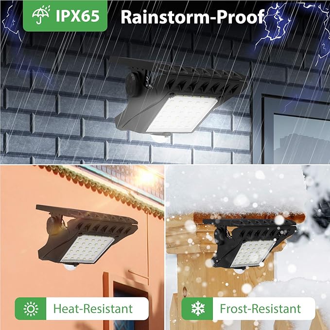 Tryme 45LEDs Solar Lights Outdoor Clip Motion Sensor Lights 3 Modes 3 Mounting Ways IP65 Waterproof Security Light | Lumora