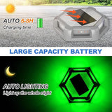Green Solar Dock Lights Driveway Deck Lights - 12 Packs Waterproof Outdoor LED Aluminum Dock Lighting Warning Step | Lumora