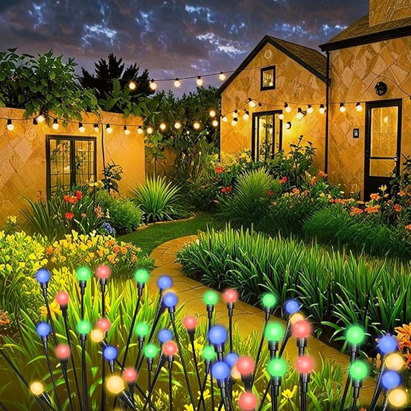 2 Packs Firefly Lights Solar Outdoor, 16 LED Multicolor Solar Walkway Lights Outdoor, Waterproof Garden Decor with | Lumora
