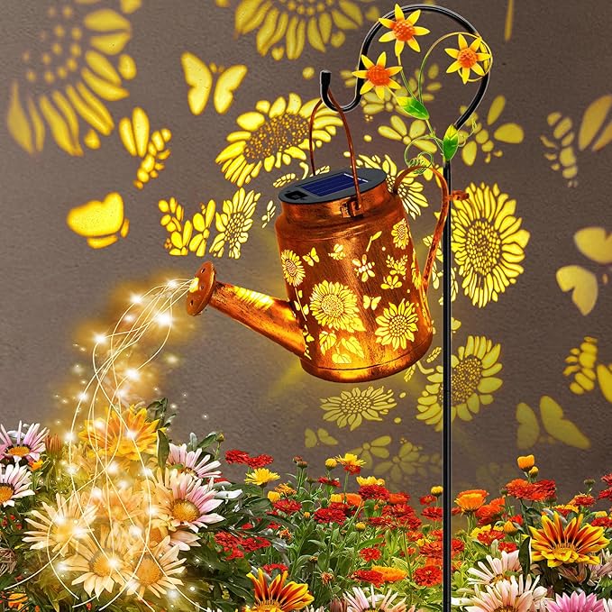 Solar Watering Can with Lights, Birthday Gifts for Mom Women Mother's Day, Outdoor Garden Decor Sunflower Solar | Lumora