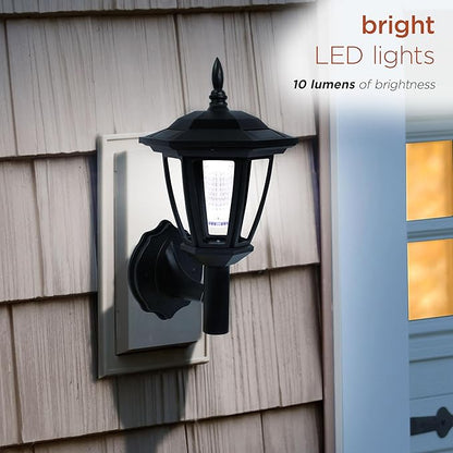Alpine Corporation 8" Tall Hanging/Wall/Stake Outdoor Solar Powered Lantern with LED Light