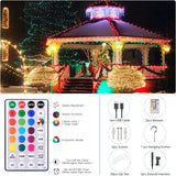 118Ft Solar String Lights Outdoor Waterproof, 18 Colors Changing 300 LED Christmas Lights Solar Powered & USB with | Lumora