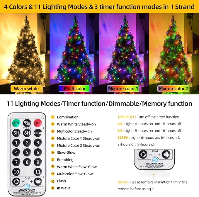 1000 LED 328ft 11 Modes with Timer Remote Christmas String Lights IP55 Outdoor Waterproof UL Certificated Indoor | Lumora