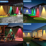 YiLaie Solar Fence Lights Outdoor - Warm White & RGB 6 Color, Solar Lights Outdoor IP67 Waterproof, Garden Lights | Lumora
