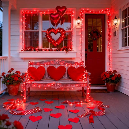 JMEXSUSS 500 LED Red Christmas Lights Outdoor, 173ft Christmas Lights Plug in, Waterproof 8 Modes Red String Light for Tree Party Xmas Holiday Decorations