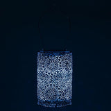 Allsop Soji Stella - Tin Art' Punched Luminaria - Cylinder - 7.5" - Outdoor Solar Latern - Metallic Emerald | Lumora