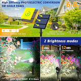 T-SUNUS Christmas Solar Garden Spotlight Outdoor 6-in-1 White Landscape Spot Lights IP65 Waterproof Separated Panel | Lumora