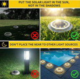 Solar Lights Outdoor， 2024 New Upgrade Disk Light， Solar in-ground Lights for Landscape Walkway Lawn Steps Decks | Lumora