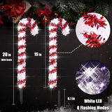 10 Pack Christmas Candy Cane Lights, 15 inch Tinsel Christmas Candy Cane Pathway Lights with 8 Modes & Timer for | Lumora