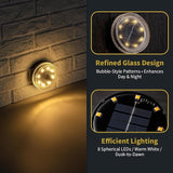 Glass Solar Step Lights with Bubble Style, Modular-Design Waterproof Outdoor Fence Lights for Stairs Step Yard | Lumora
