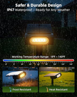 EZVALO Solar Spot Lights Outdoor IP67 Waterproof, Adjustable Solar Landscape Lights, 3 Lighting Modes Solar | Lumora