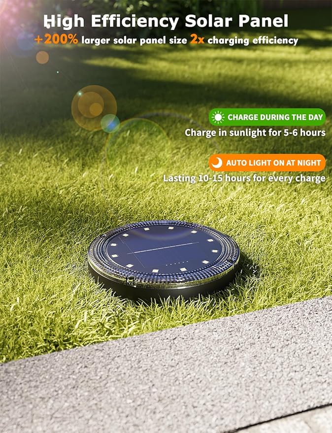 Color Changing Solar Ground Lights with 33ft Long Distance Remote Control - Flat Solar Light Outdoor Waterproof | Lumora