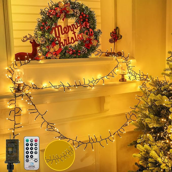 100FT 2000 LED Cluster Christmas Lights, Christmas Tree Lights Outdoor Indoor with 8 Modes & Timer & Remote | Lumora