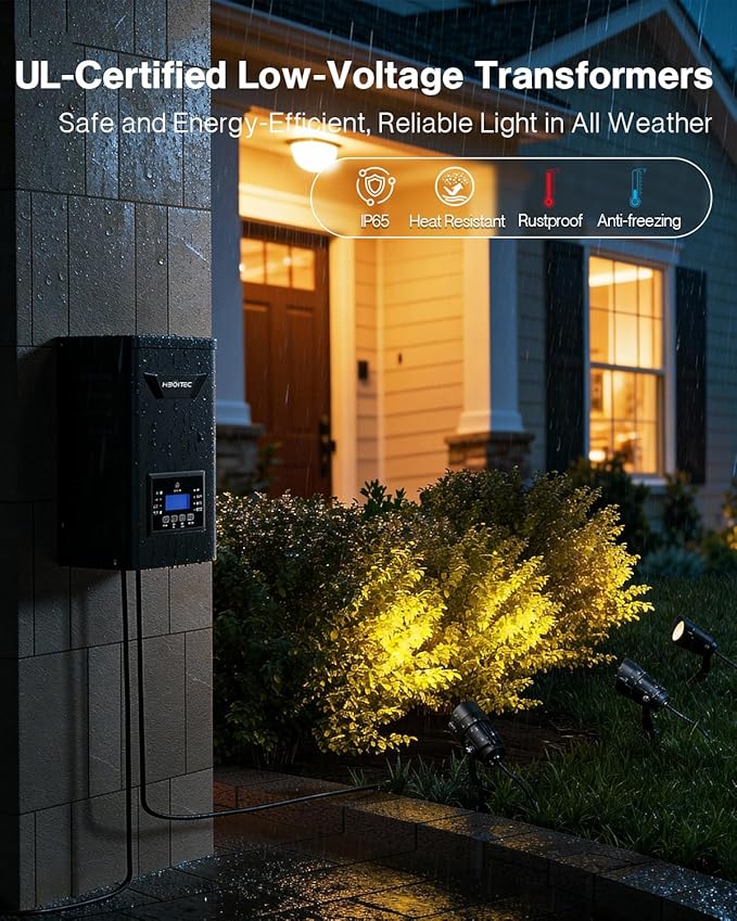 HIBOITEC Low Voltage Landscape Lighting 12W with Connectors 200W Transformer - Outdoor Security Flood Light | Lumora